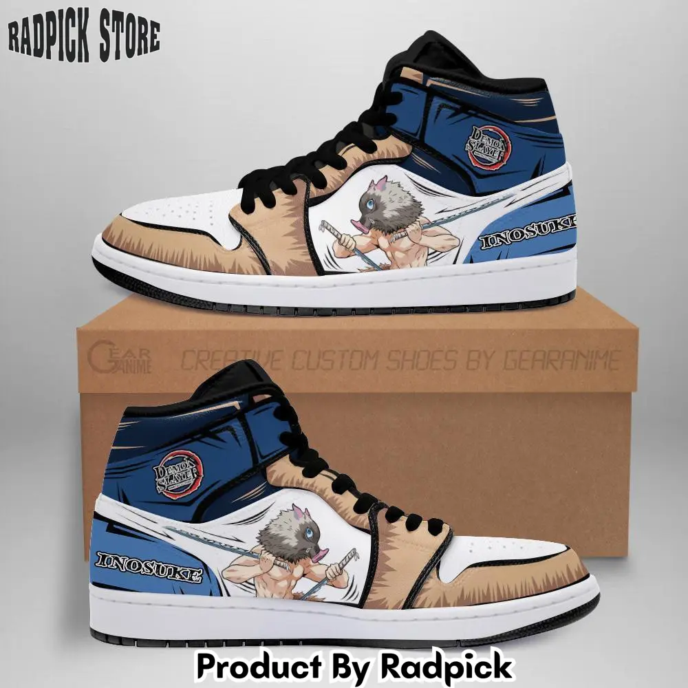Inosuke air jordan high top sneakers anime boots skill beast breathing fan  rp0250856